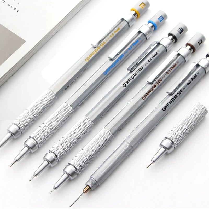 1pcs Pentel Mechanical Pencil PG515 PG513 PG517 PG519 Drawing Sketch Is Not Easy To Break Student Metal Movable Pencil