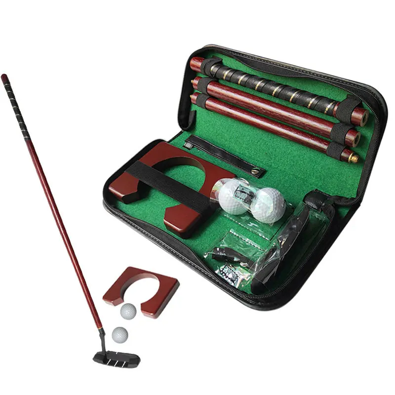 Golf Putter Klub Portable Menempatkan Alat 3 Bagian Lipat Kanan/Kiri Tangan Indoor Putter Praktisi