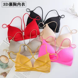 3D Sexy Lingerie Seamless Sport Bra Backless Top Bra Push Up Bralette Brassiere Women Underwear wrap girl back strap bra vest