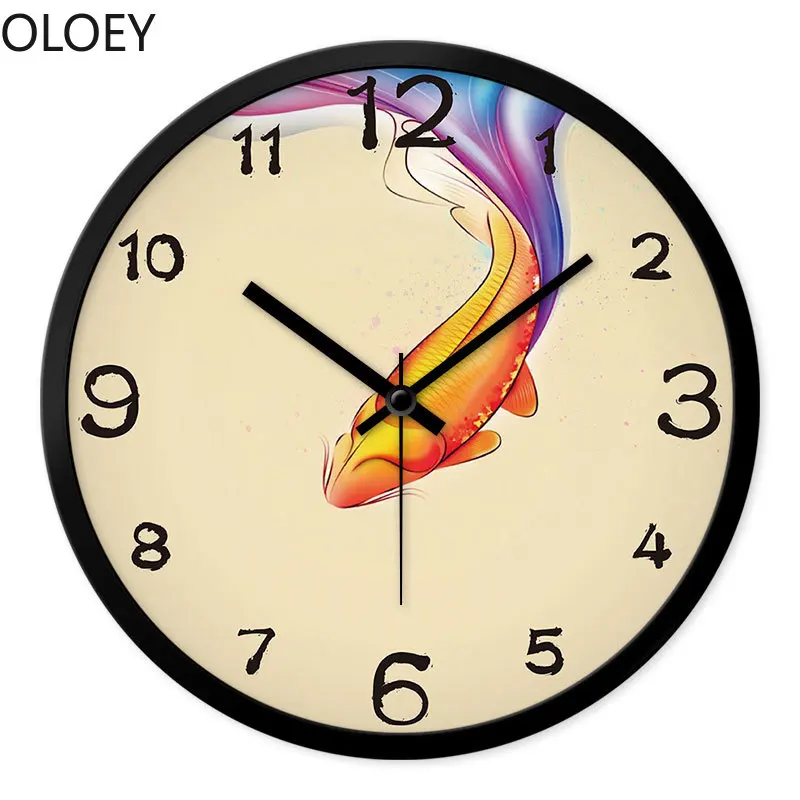 

Modern Large Wall Clock Metal Living Room Animal Fish Bedroom Silent Wall Watches Home Decor Kitchen Clocks Large Wall Clock New