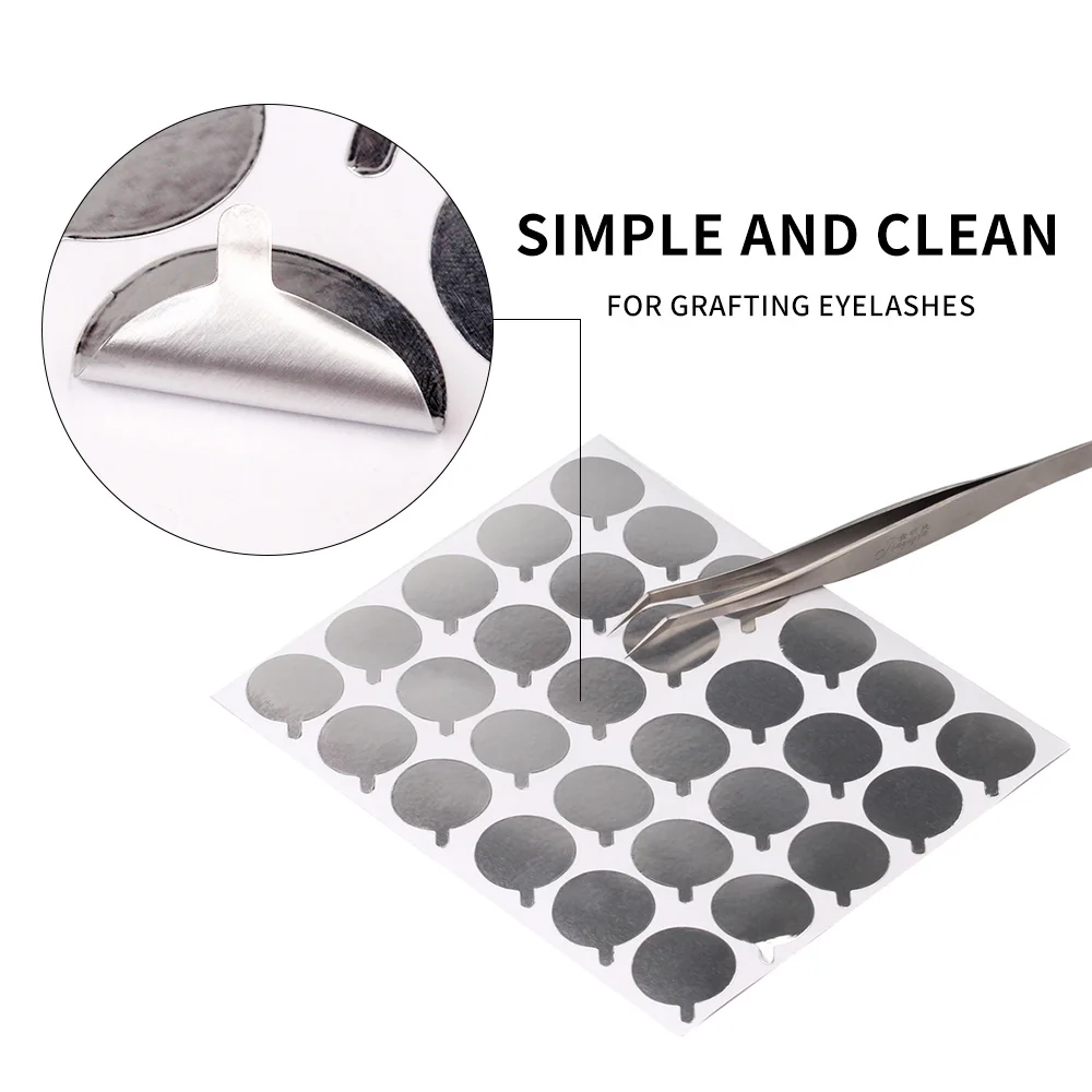 THINKSHOW - Soporte para Pegamento de Extensión de Pestañas, 10/20/30 Piezas/Bolsa, Pegatinas Plateadas Desechables, Soporte para Pestañas, Almohadilla para Ojos, Accesorios de Maquillaje