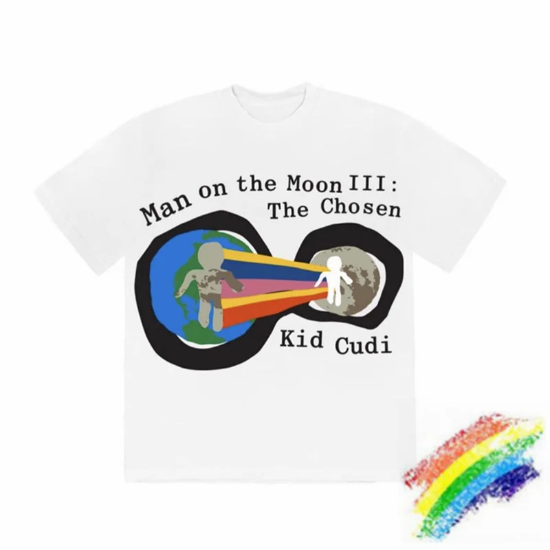 Foaming Printing CPFM x Kid Cudi Man On The Moon III Tee Men Women 1:1 High-quality Black White Streetwear T-shirts New