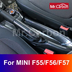 1Pcs Car gear lever panel ABS Plastic Decorative Cover Carbon Style Protective Sticker For BMW MINI ONE JCW COOPER S F55 F56 F57