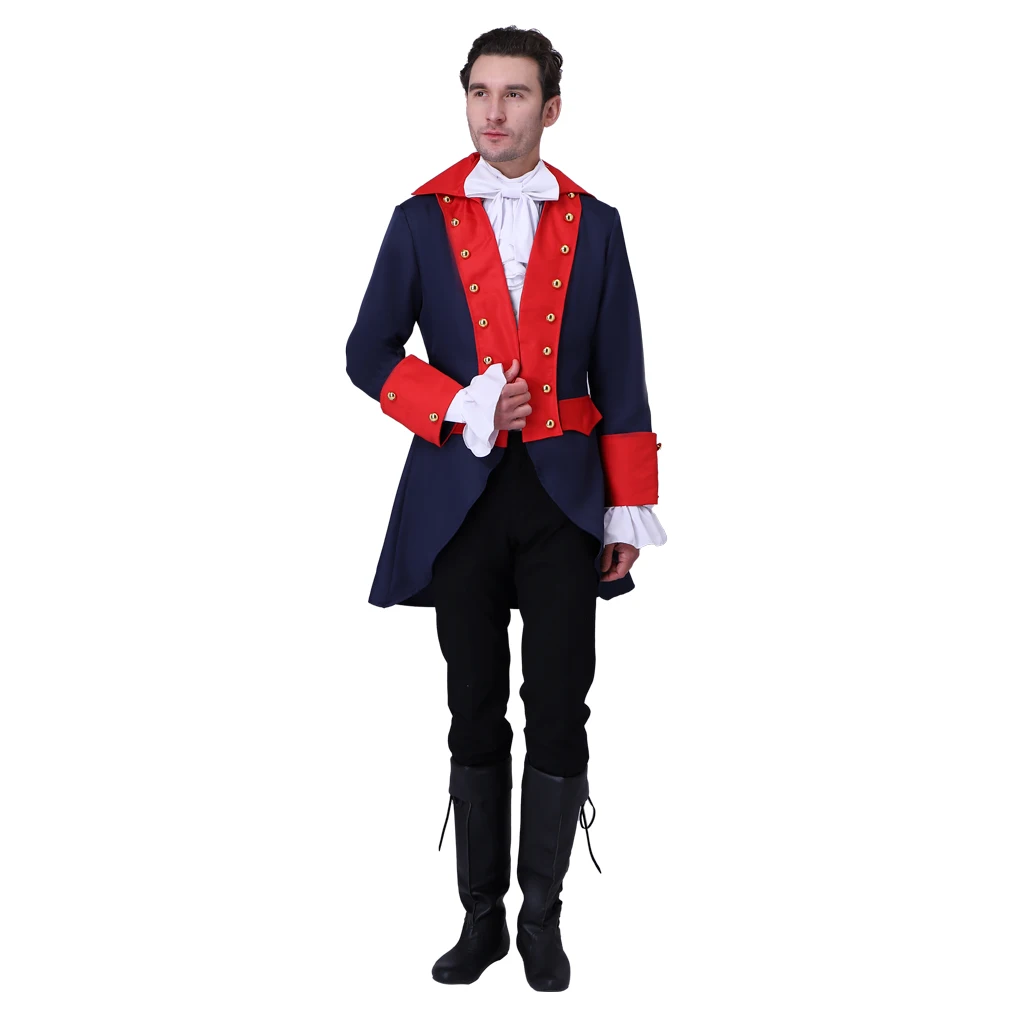 

18th Century Mens Royal Military Medieval Uniform Jacket Costume Colonial Tuxedo Hamilton Coat George Washington L320