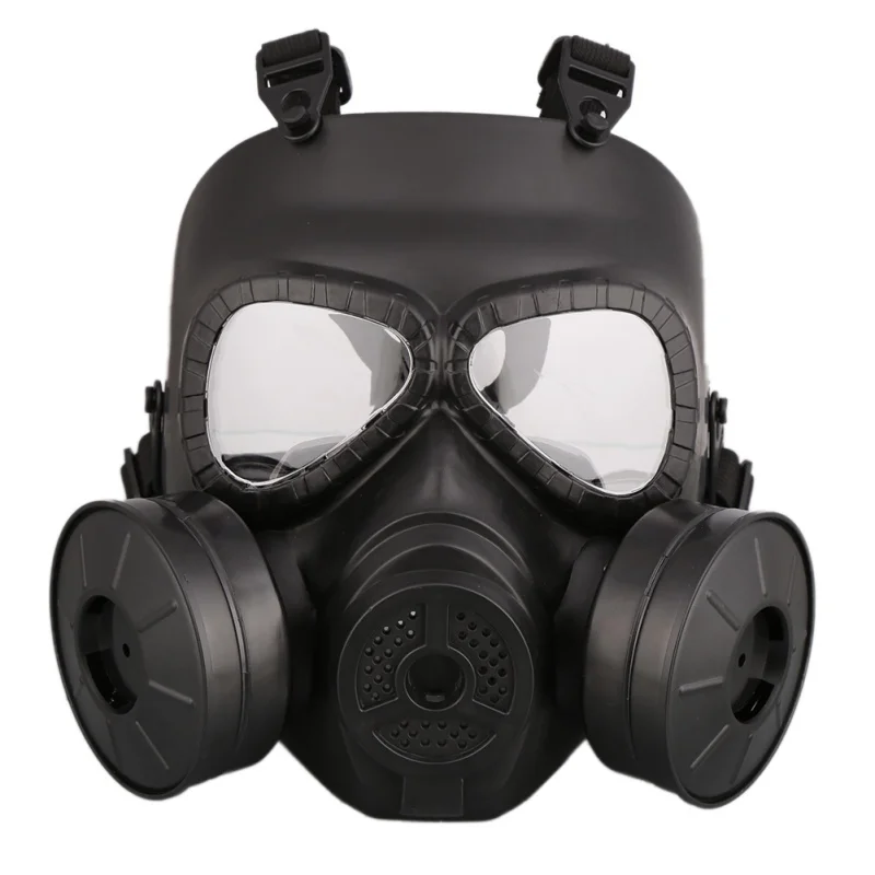 Tactical Military Face Mask Paintball CS Gaming Protective Helmet Army Head Face Protector Gas Mask Equipped With Double Fans