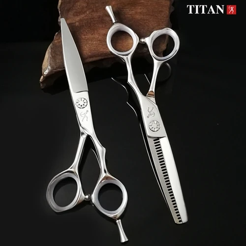 Titan-tijeras de corte de alta calidad, tornillo de bola para barba, pelo afilado de acero VG10 hecho a mano