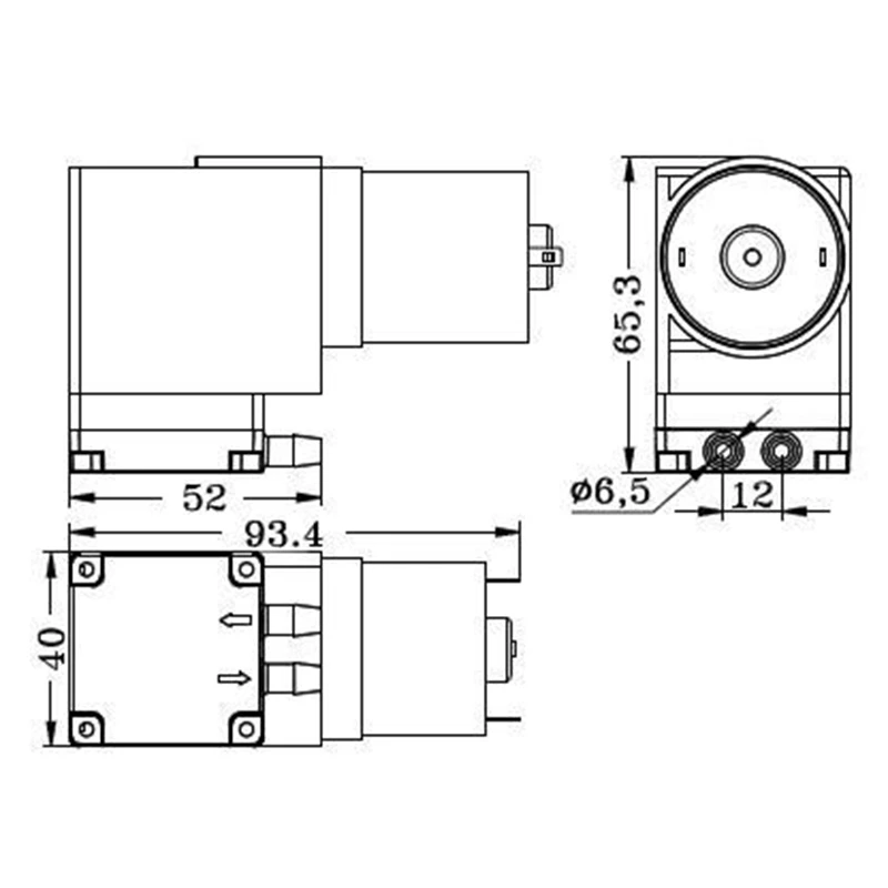 SHGO HOT-80Kpa Mini Vacuum Pump DC 12V Small Vacuum Suction Pump Diaphragm Pump Micro-Vacuum Pump 12L / Min