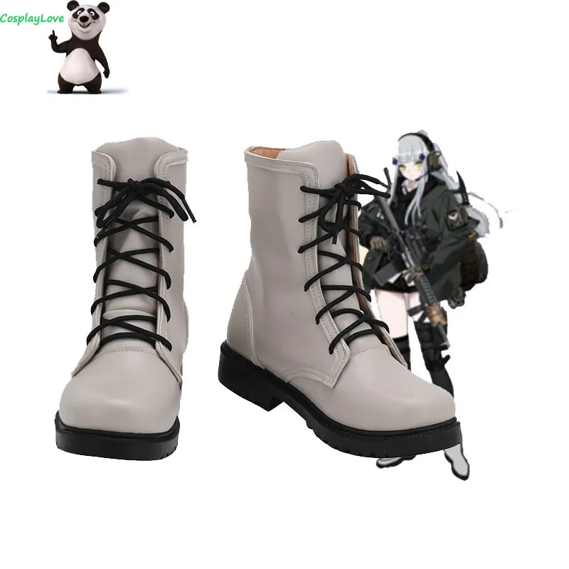 

CosplayLove Girls' Frontline Hk416 Gray Cosplay Shoes Long Boots Leather Custom Hand Made For Halloween