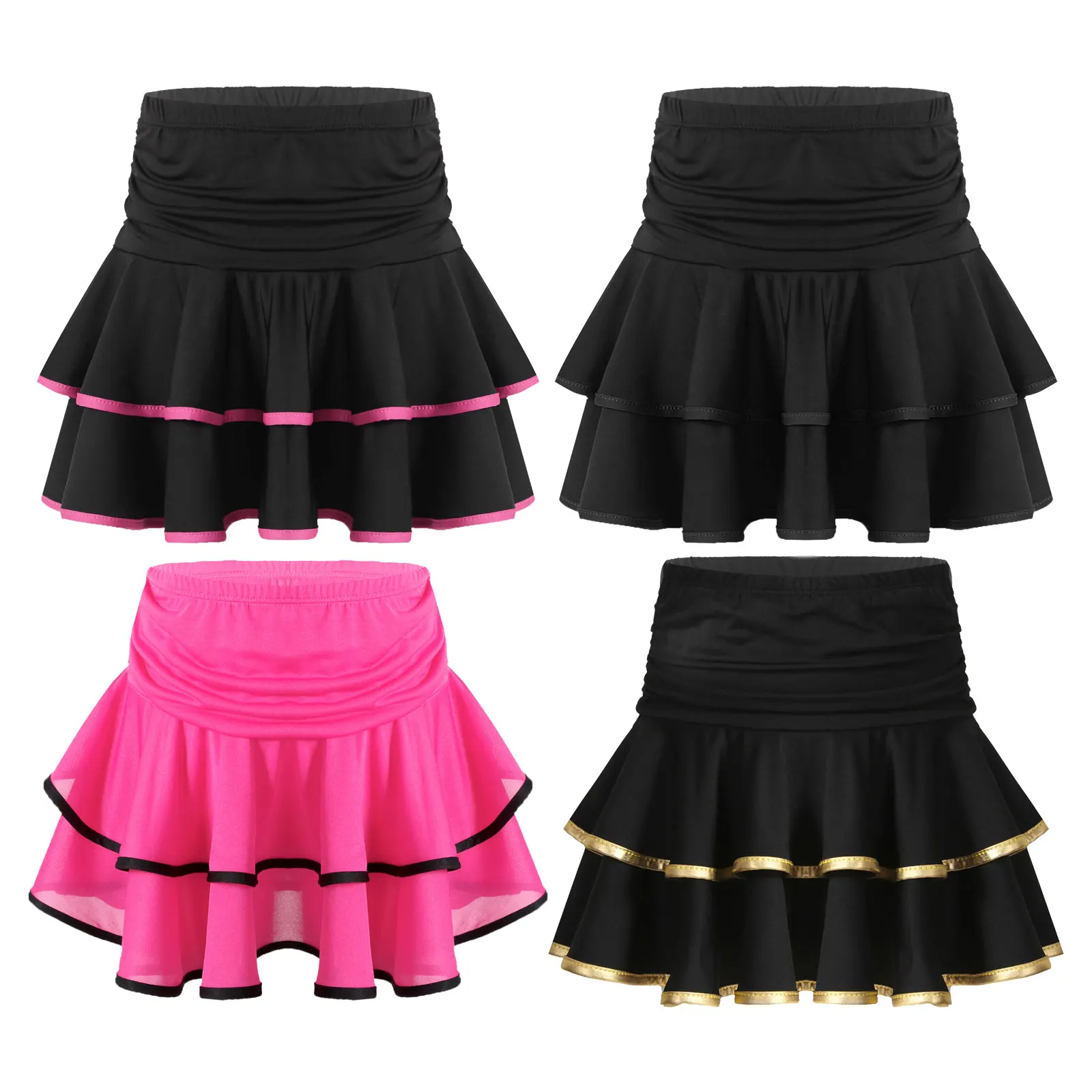 Children Dress for Dancing 2022 Latin Dance Dresses for Girls Short Full Sleeve Salsa Tango Kids Dance Costume Skirt Ballroom