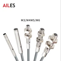 Stainless Steel M3 M4 M5 M6 Mini Proximity Switches Inductive Sensor Switch NPN PNP 0.6mm 0.8mm 1mm 1.2mm Detective Distance