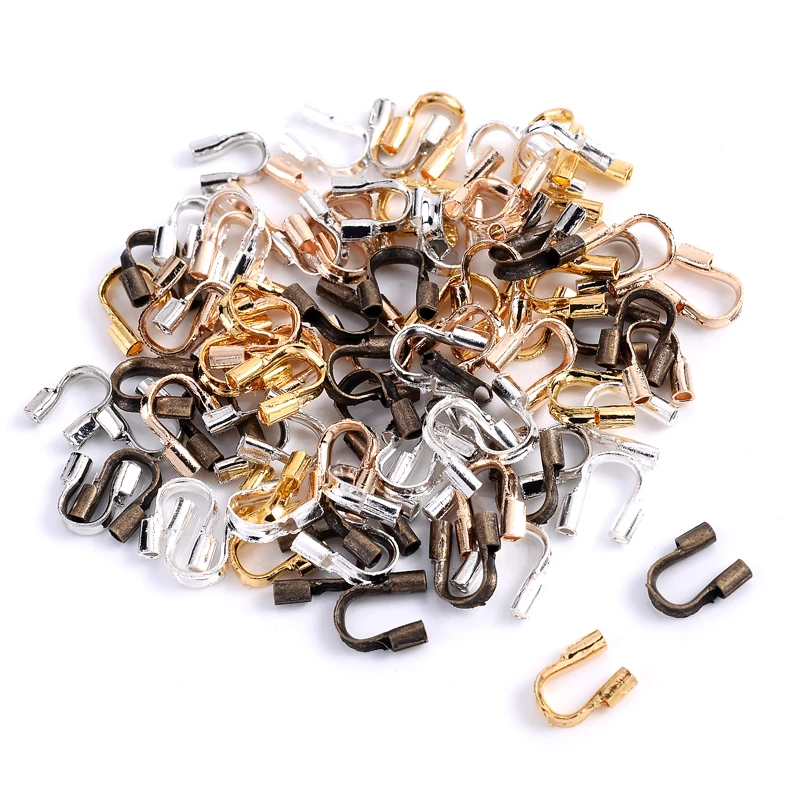 200Pcs/Lot 4/6/7mm Wire Guard Guardian Protectors Loops U Shape Accessories Clasps Connector For Jewelry Making Finding Supplies