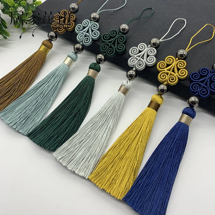 2Pcs/Lot Decorative Curtain Rope Tie Backs Beaded Tassel Fringe Tiebacks for Curtain Clip Home Decor Curtain Holder Buckle Rope