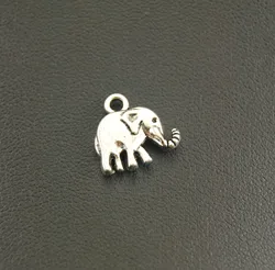 50 pcs Silver Color Lovely Mini Elephant Charm Pendant  bracelet for diy Jewelry Accessories  A1256