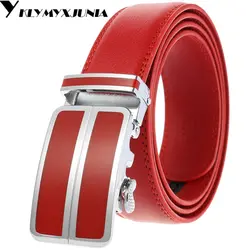 Men Automatic Buckle Belt Male Girdle Waistband Men Fashion Men Leather Belt lendth:110-125cm,width:3.5cm red\white\black\blue