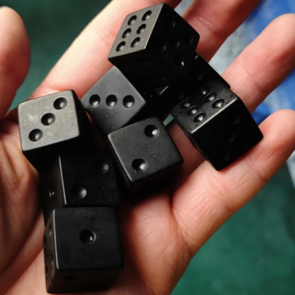 10pcs/set 16mm Non-printed Points Black Dice Right Angle Bar KTV Board Game Cube Running Group Accessories