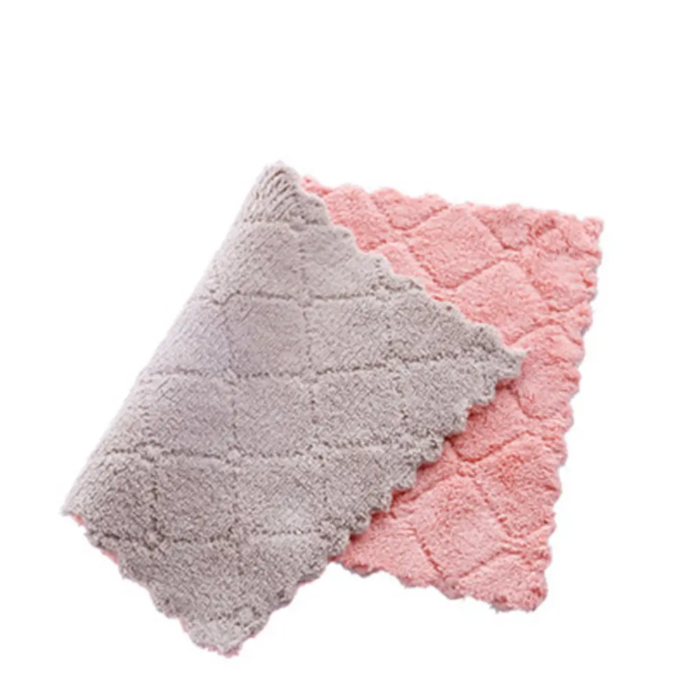 New Kitchen Diamond Shaped Water Absorption Cleaning Cloth Eco-friendly Rags Wiping Scouring Pad Dishcloth Washing Cloth