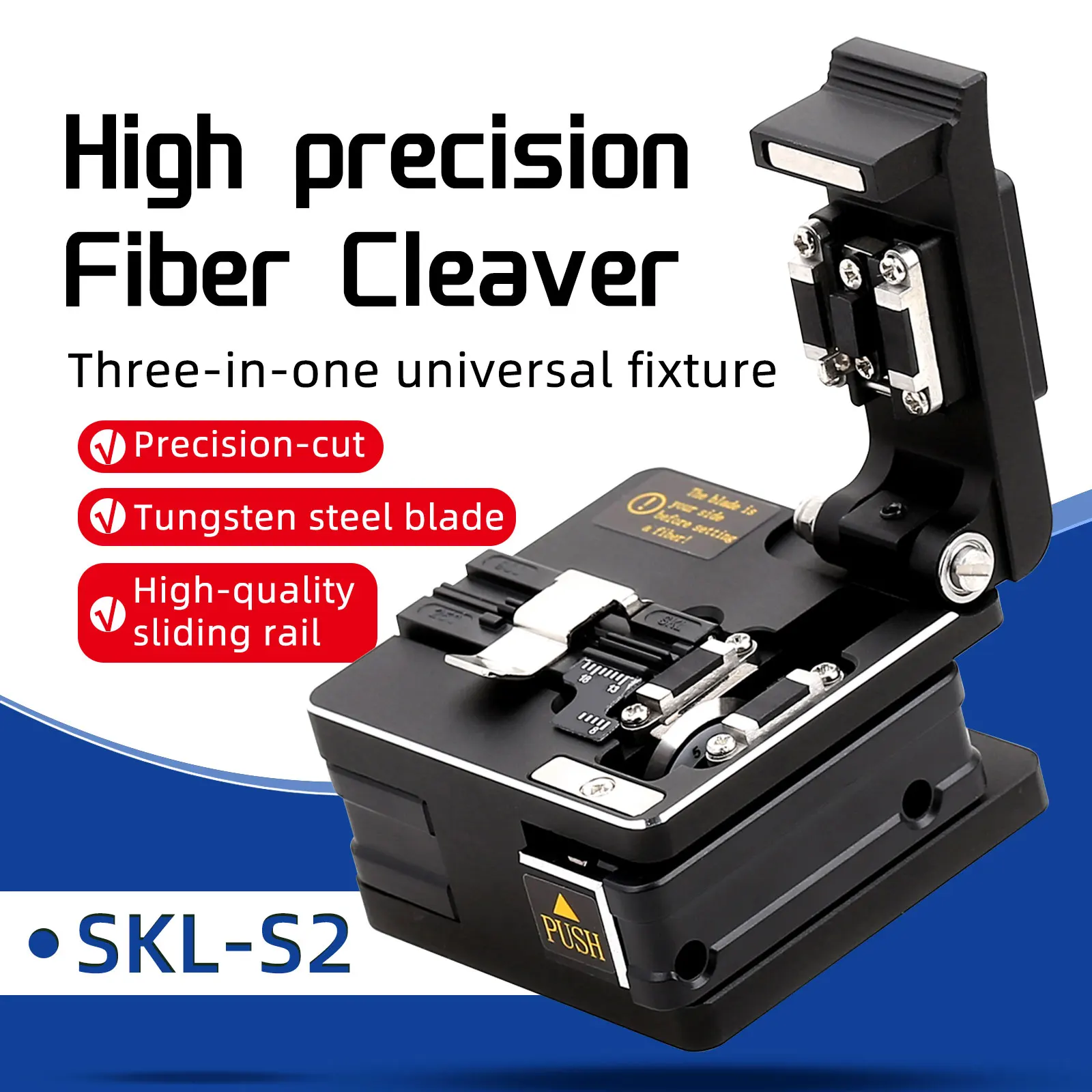 High Precision Cutting Tool SKL-S2 Optical Fiber Cleaver Cable Cutting Knife FTTH Fiber Cleavers 16 Surface Blade