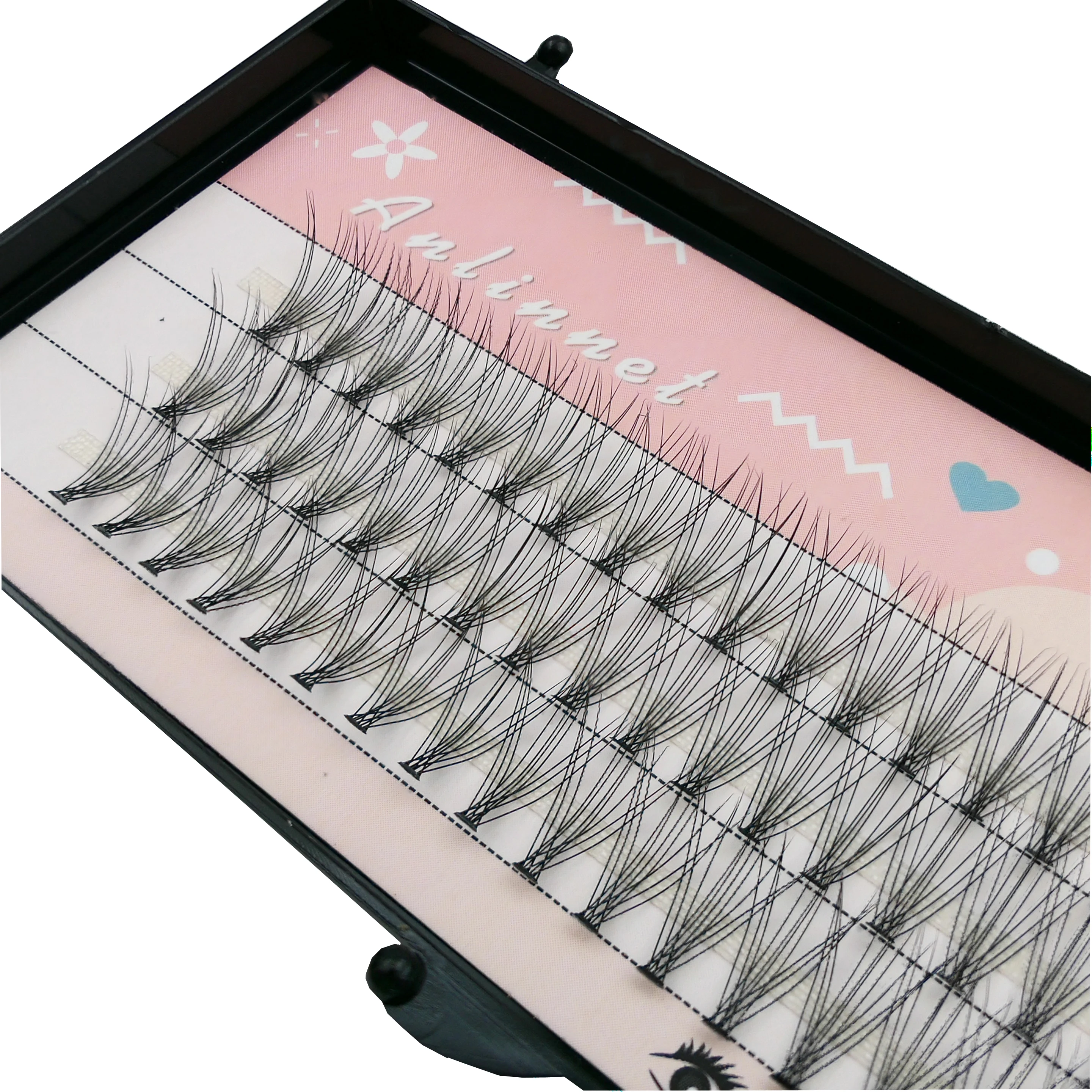 60 clusters/box Eyelash bundles Natural Eyelash extension tufts of eyelashes 10D0.1/0.07 thickness individual lashes