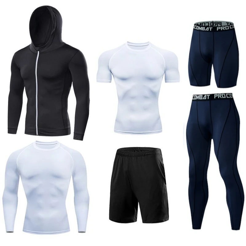 Herren-Lauf-Kompressions-T-Shirts, schnell trocknend, Fußballtrikot, Fitness, eng, Sportbekleidung, Fitnessstudio, Sport, kurzärmeliges Hemd, atmungsaktiv – Detail 26