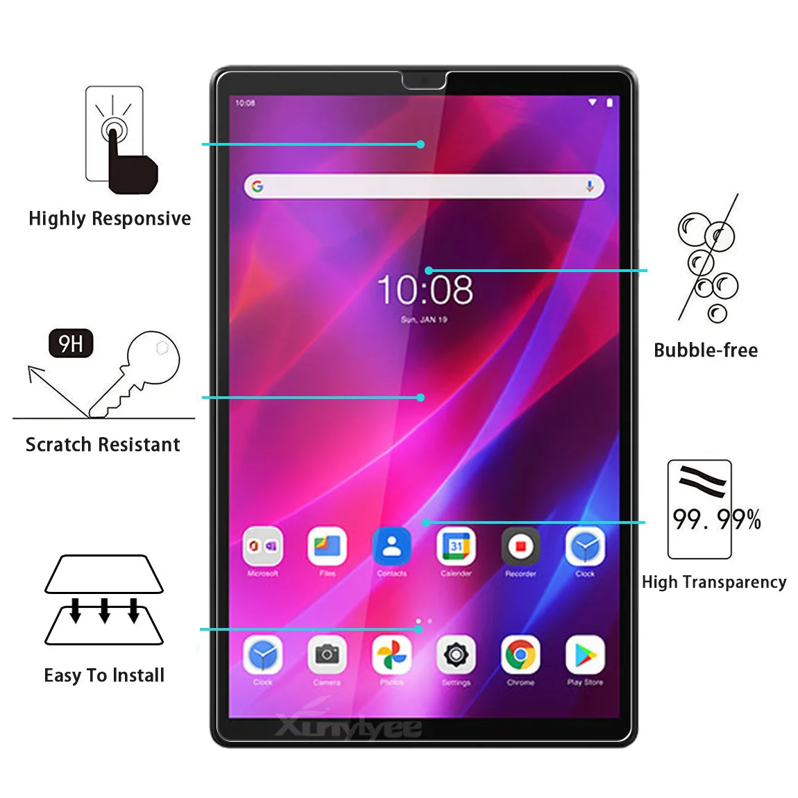 for Lenovo Tab K10 Screen Protector, Tablet Protective Film Tempered Glass for Lenovo Tab K10 TB-X6C6F TB-X6C6X TB-X6C6NBF 10.3