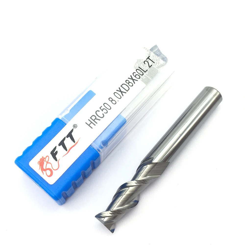 Schaftfräser 1PCS HRC50 2F 8.0XD8X60L Aluminium Kupfer Holz Fräsen Werkzeuge Metall Hartmetall CNC Cutter End Mühle Fräsen Cutter