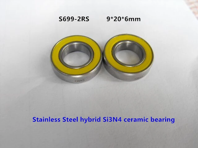 

20pcs ABEC-7 S699-2RS S699 2RS 9x20x6 mm Stainless Steel hybrid Si3N4 ceramic bearing for fishing reel 9*20*6 S 699RS 699