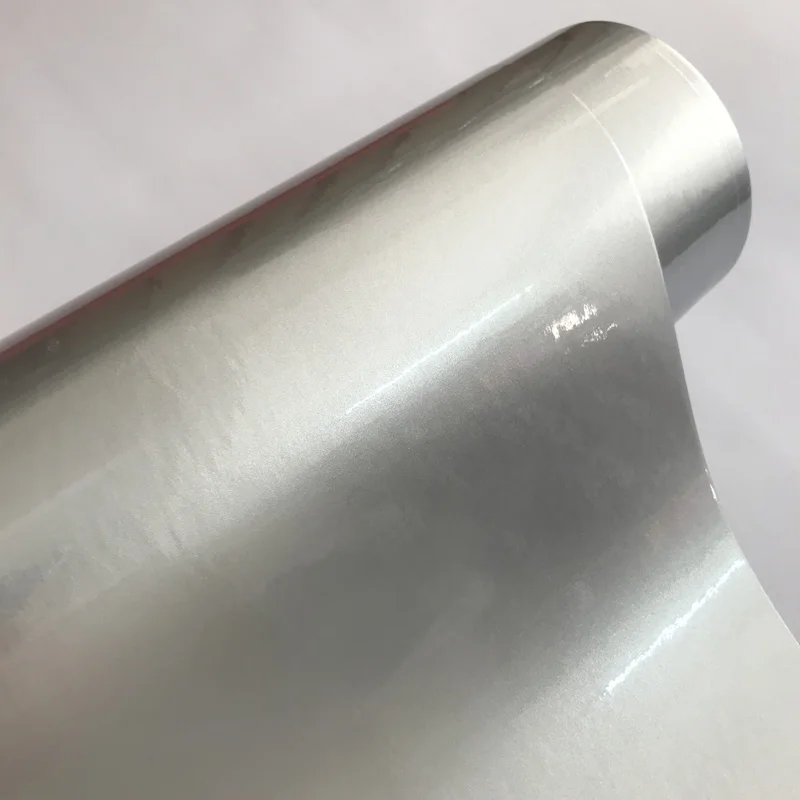 

Gloss Silver Metallic Vinyl Car Wrap Roll with Air Release DIY Adhesive Car Sticker Wrapping Foil