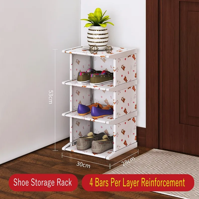 Metal Non-woven 4/6/8 Layer Shoe Rack Detachable Multilayer Shoe Organizer Shelf Dustproof Large Capacity Shoes Storage Cabinet