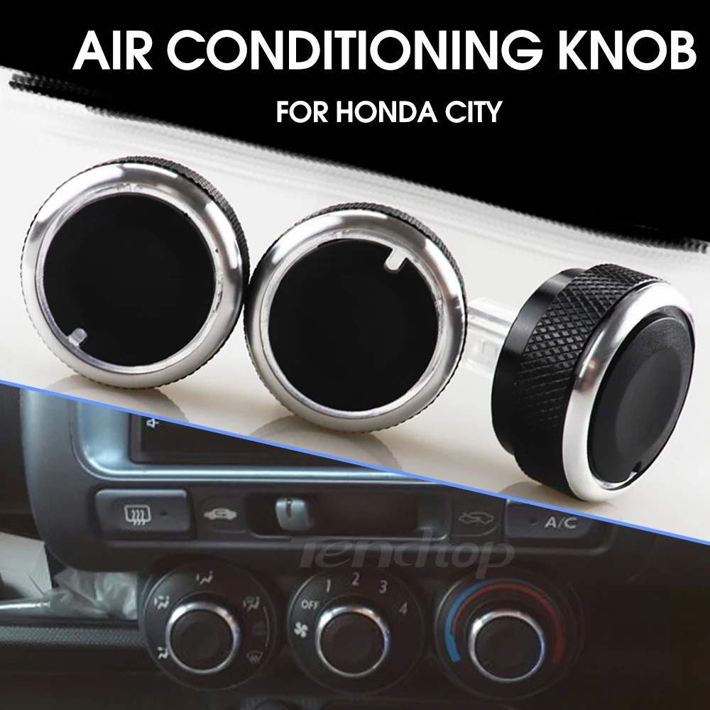 For Honda CITY FIT 3PCS Air Conditioning Knob Car Air Conditioning Heat Control Switch Knob AC Knob auto accessories