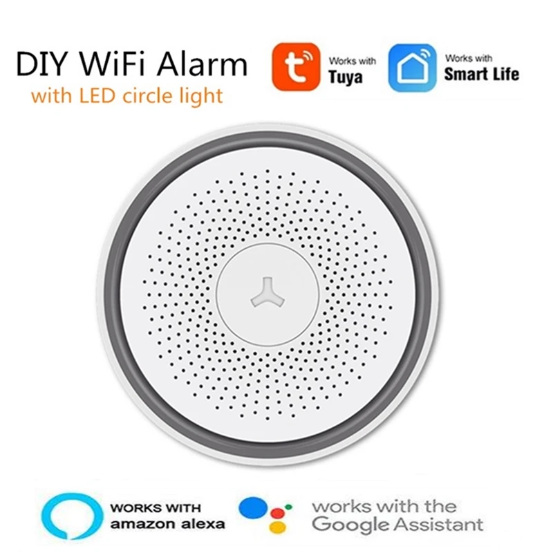 Tuya Alarm Alexa Google Alarm WiFi  Wireless House Security Alarm with APP Voice Control P2P LED Lighting IP Camera Monitoring