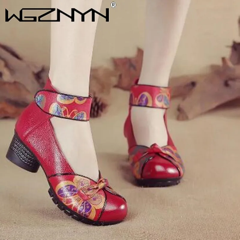 NEW Women Pumps Casual Style Square Med Heel Spring Elegant Shallow Ladies Thick with Shoes Womens Platform Heels Women Shoes