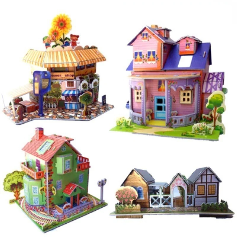 

Cartoon Castle Attractive Garden Zoo Princess House 3D Puzzle Jigsaw Interesting Learning For Children Kid Gift Educational Toy