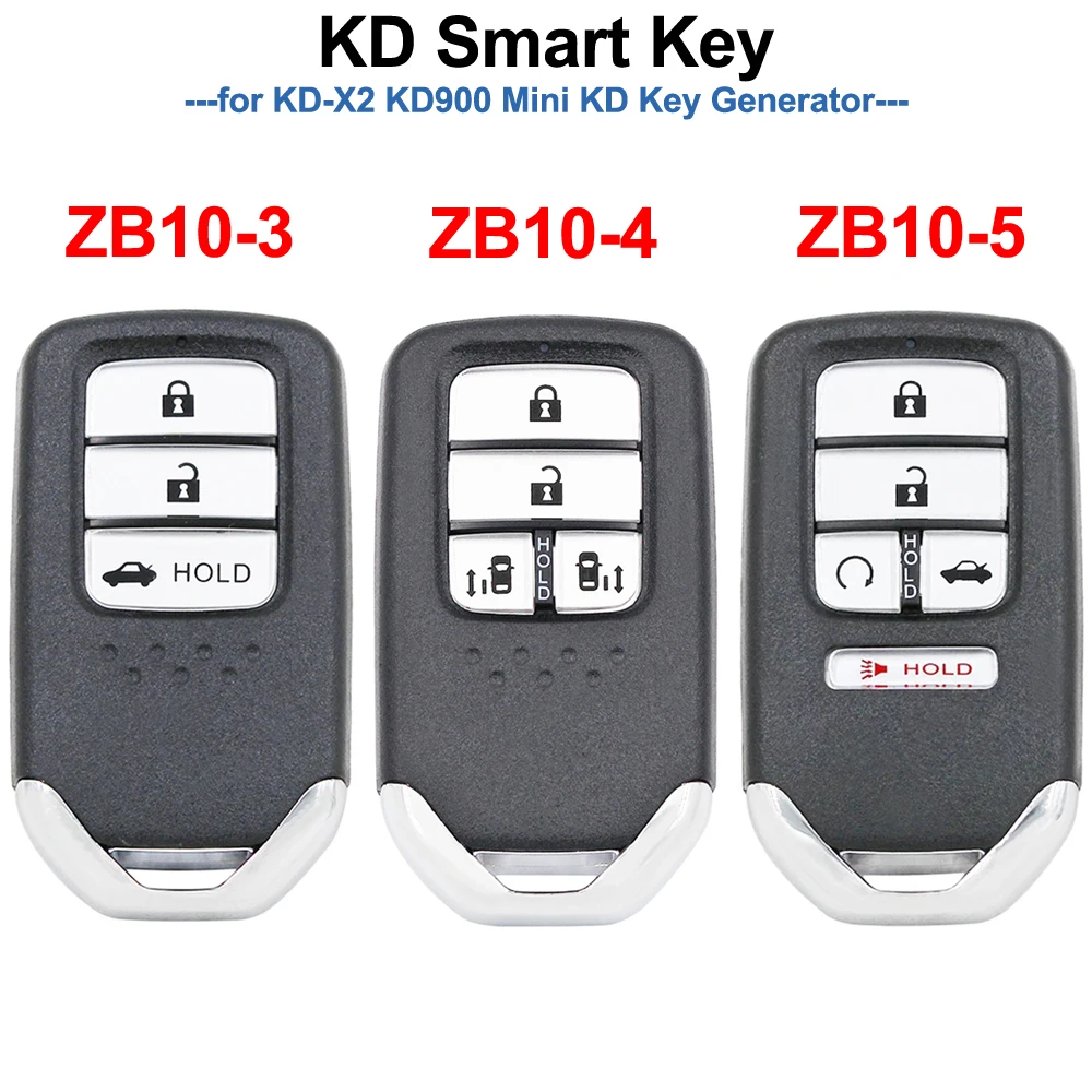 

KEYDIY ZB10-3 ZB10-4 ZB10-5 KD Smart Remote Key Universal KD Auto Car Key for KD-X2 Key Generator, Fits More than 2000 Models