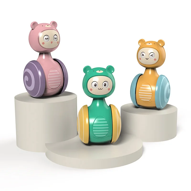 0-3Years ทารก Tumbler เลื่อน Bell Rattle ของเล่นเด็กการ์ตูน Roly-Poly การเรียนรู้การศึกษาของเล่นสำหรับเด็ก Tumbler โทรศัพท์มือถือ Bell ของเล่น