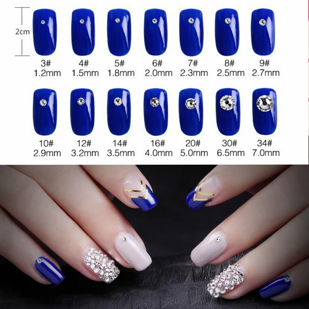 Super brokat ss3-ss50 kryształ AB płaski tył bez poprawek Nail art Rhinestone 3D szklany pilniczek do paznokci dekoracje artystyczne odzież Mix Rhinestone