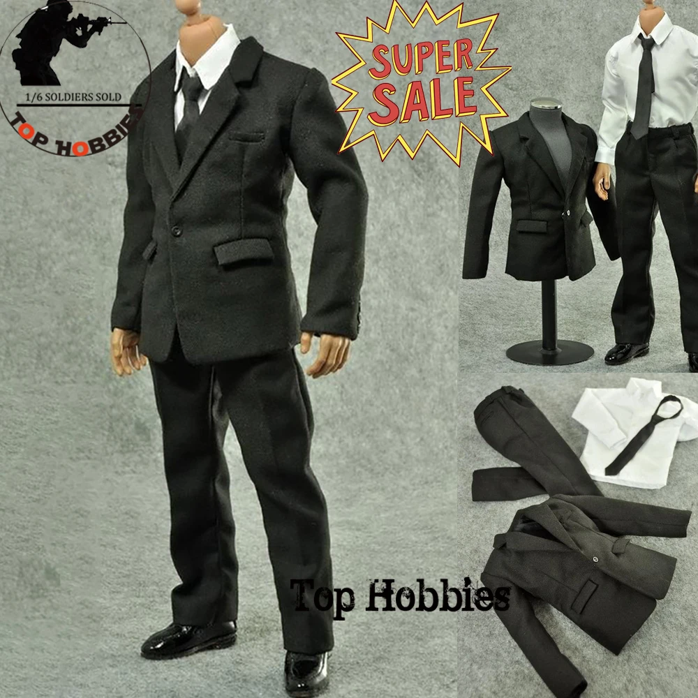 ZY Toys 1 6 Scale Action Figure Accessory Men's Suits Male Black Clothes Pants Uniform Set Fit 12Inch Hot toys 1/6 Body In Store