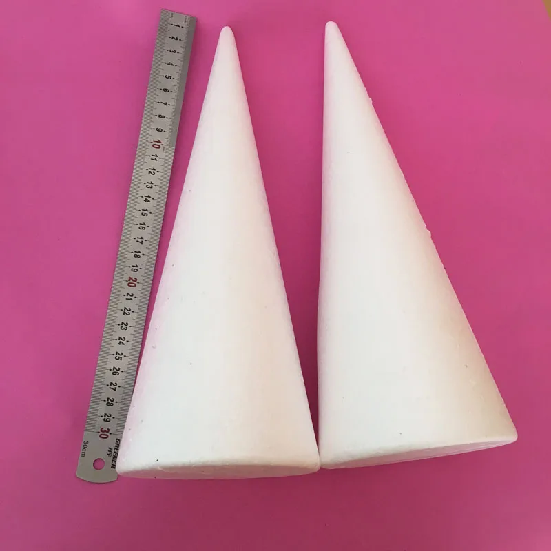 19-24cm/2pcs,Foam Solid Cone,Polystyrene Ball Styrofoam,Wedding Birthday Christmas Party Decoration,Craft Kids Toy,painted props