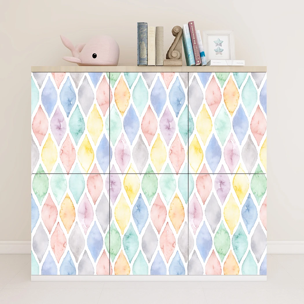 Multi Color Geométrica Papel de Parede Autoadesivo, Arco Removível, Casca e Vara, Berçário, Kids Room Decor