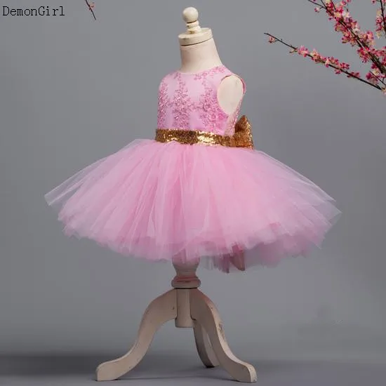 Cute Baby Girl Princess Dress Girls Kids bez rękawów cekiny Party urodziny chrzest sukienka dla dziewczęce letnie sukienki