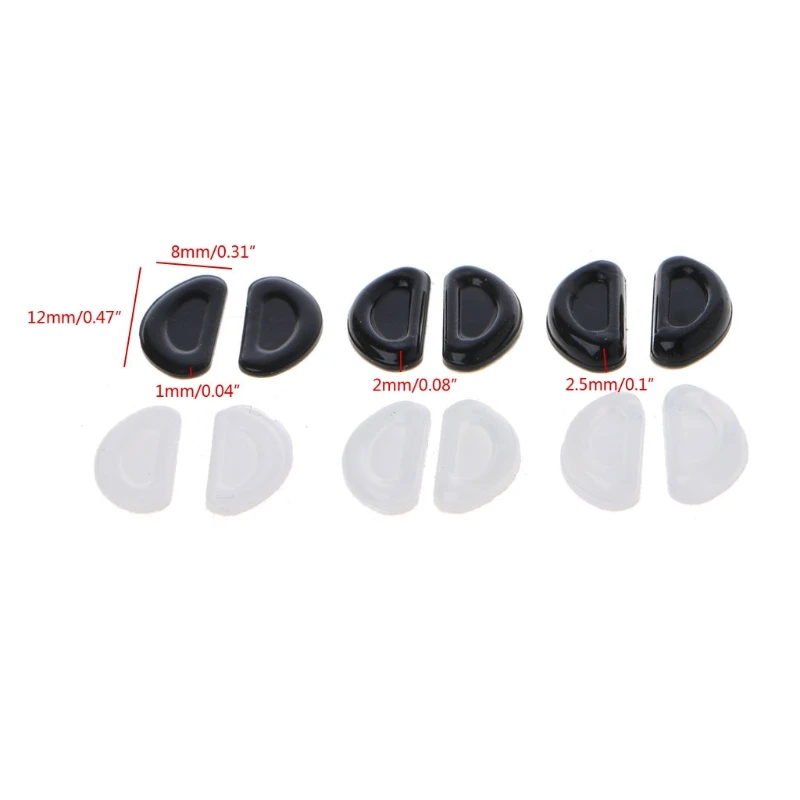 10 Pairs Adhesive Eye Glasses Nose Pads D Shape Stick on Anti-Slip Soft Silicone Adhesive Nose Pads Glasses Nose Pad Kit