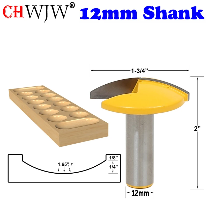 CHWJW 1PC 12 millimetri Gambo Orizzontale Corona Router Bit del Router di CNC Po \'di Grandi Dimensioni Ciotola Router Bit coltello La Lavorazione