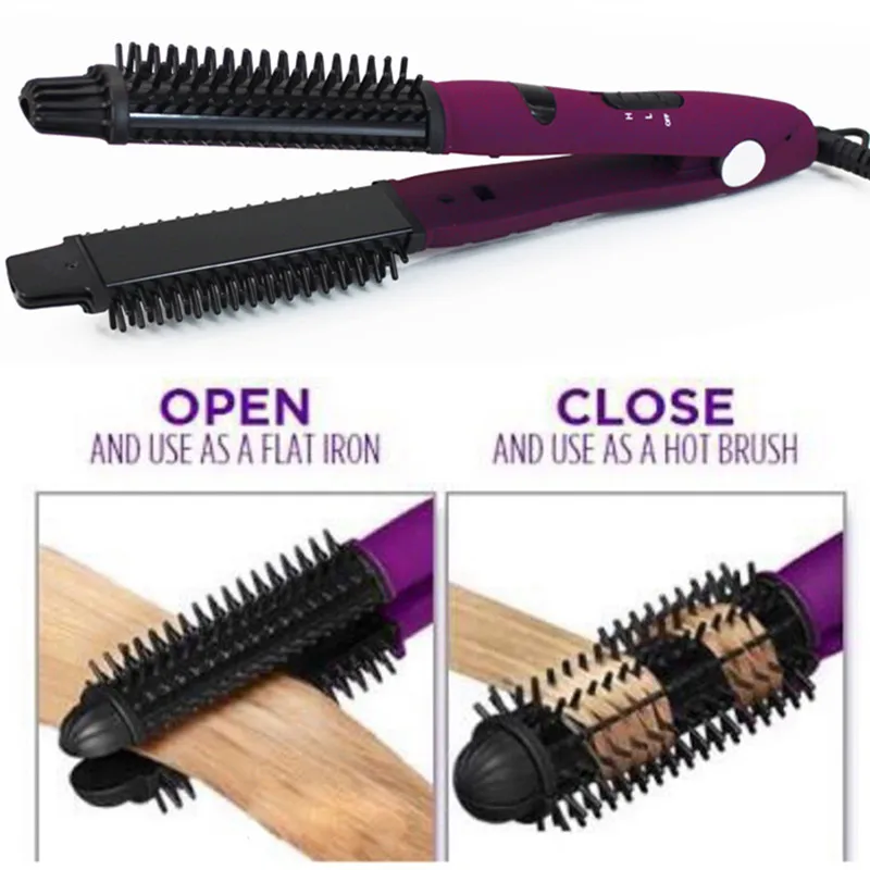 Hair Straightener Flat Iron Hair Curler Brush Electric Hair Comb Multifunctional Hair Crimper Curling Iron Looper Hair Style