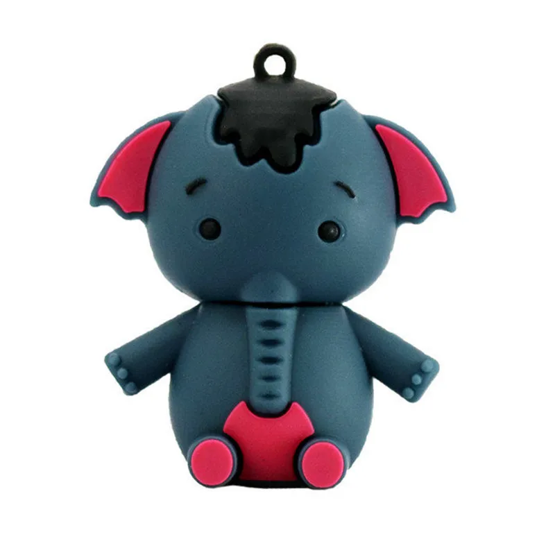 Cartoon Animal Elephant USB Flash Drive Cute USB 2.0 4GB/8GB/16GB/32GB/64GB/256GB Gift Pen Drive Real Capacity USB Stick Gift