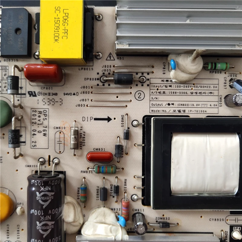 جيد اختبار BN44-00553A امدادات الطاقة مجلس LH40DECPLBA/ZA LH40PECPLBA/ZA LH55PHFPMGC/CI LH65EDDPLGC/ZA OPS-76W SU10054-12024