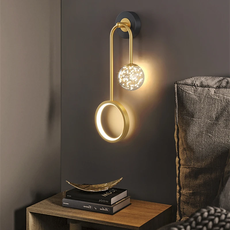 Modern LED simple wall lamp AC95-260V living room sofa background wall aisle lamp Nordic bedroom bedside lamp indoor lighting