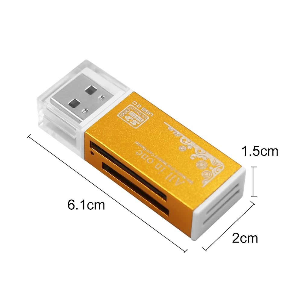 USB 2.0 Multifunctional Card Reader Micro-SD/TF/CT/MS/SDHC/MMC Memory 4 in 1 Card Reader Adapter for laptop computer