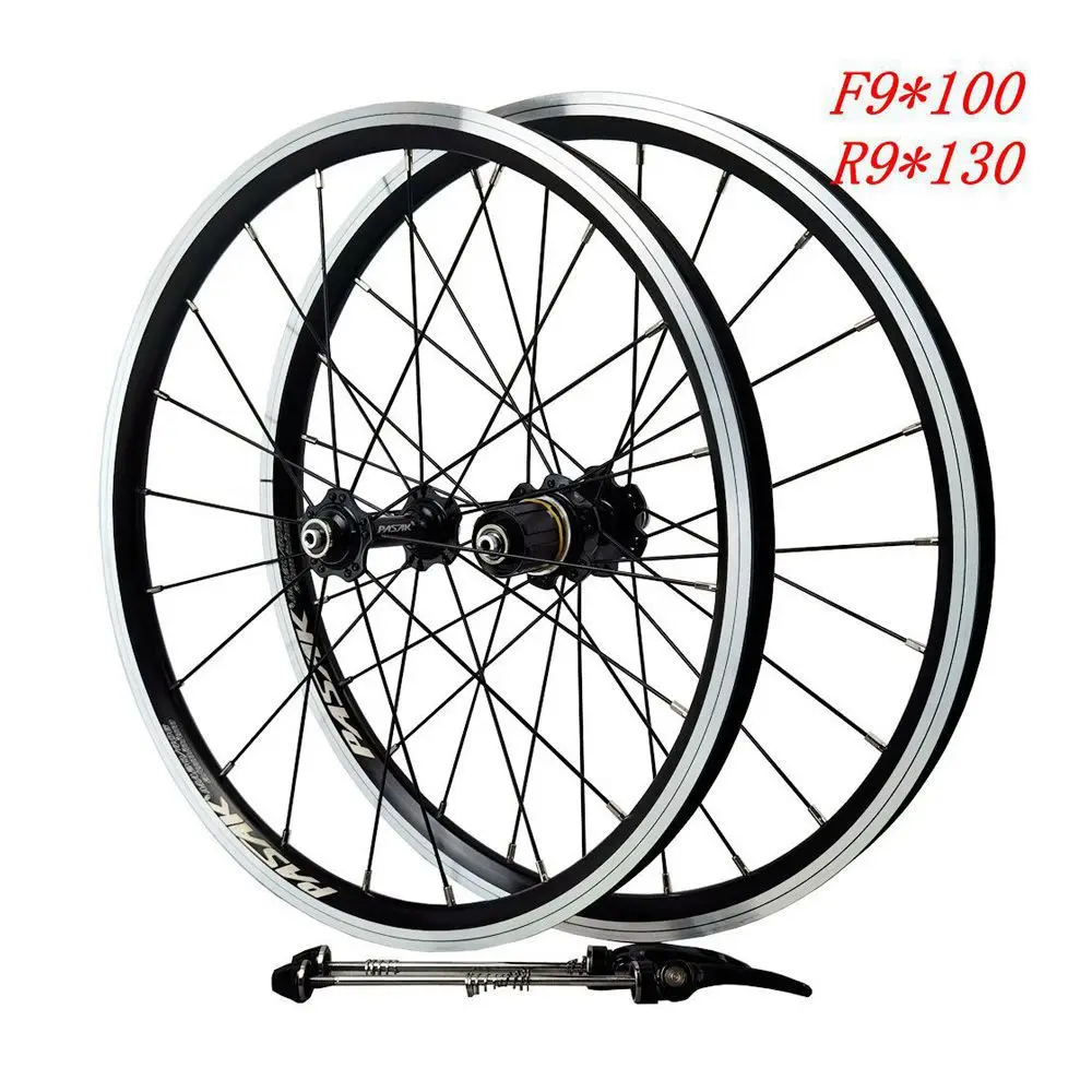 

Folding Bike Wheels for Mountain Bicycle, MTB Cycle Parts, Clincher Rim, V Brake, QR 9mm, 100mm, 130mm, 20h, 24H, 406, 451