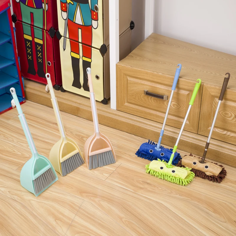 Schoonmaak Housekeeping Kinderen Speelgoed Kinderen Simulatie Games Mini Bezem Mop Stoffer Set Vegen Combinatie Spelen Kind