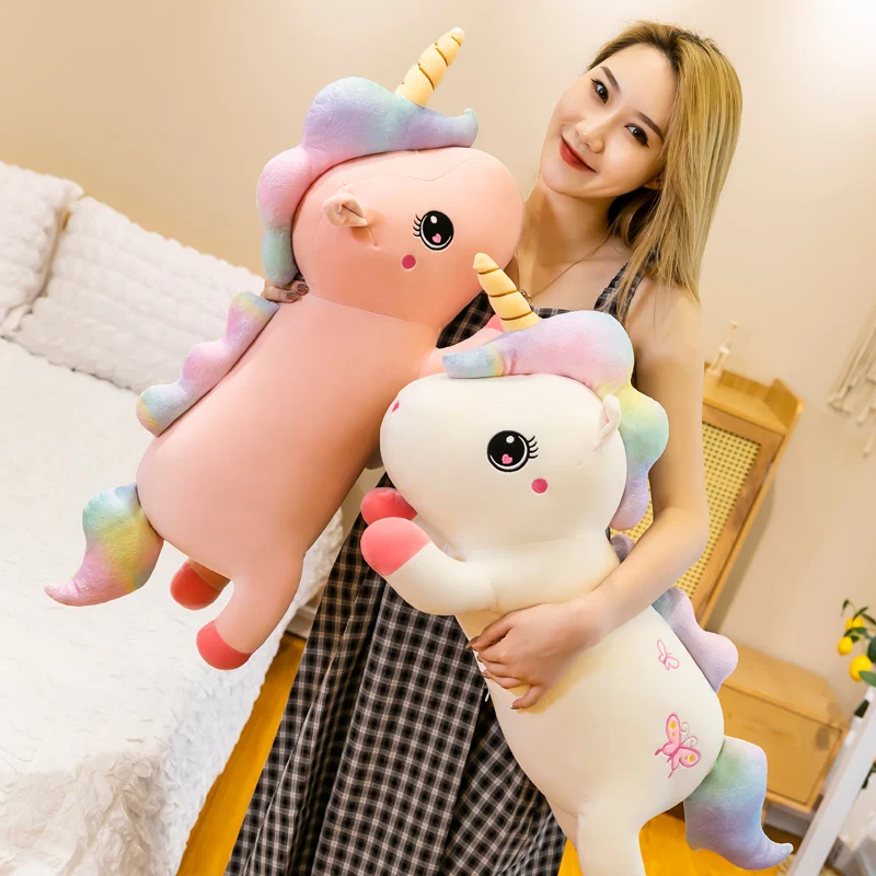 

Creative Unicorn Plush Toys Large Lying Horse Doll Comfortable Pillow Children'S Gift Kawaii Decompression Peluche For Children