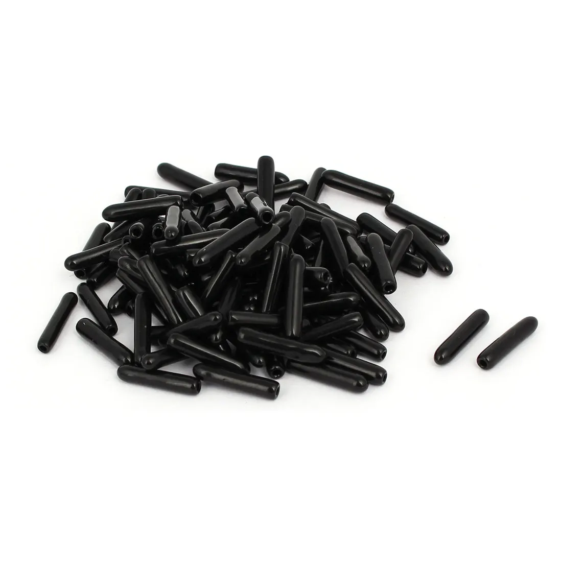 Uxcell 100pcs 1.5mm Inner Dia Rubber Hose End Cap Screw Thread Protector Cover Black for Covering Screws